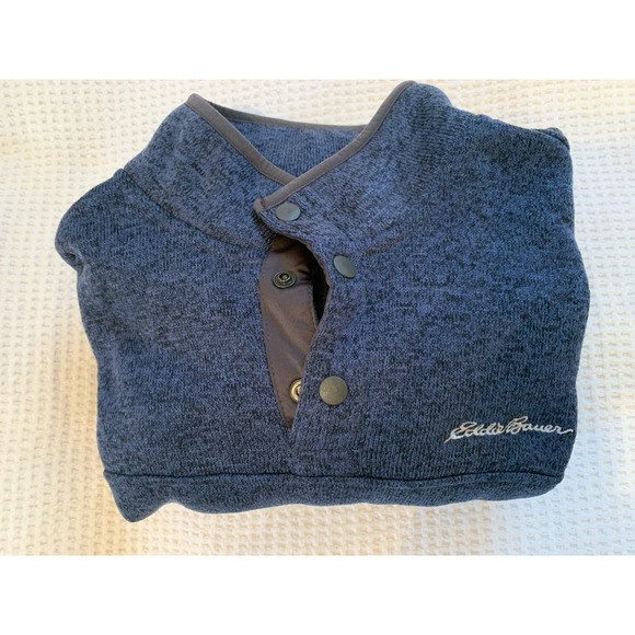 Eddie Bauer Mens‎ L Blue Quarter 1/4 Pullover Sweater - Picture 10 of 11